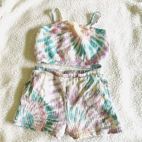 SET 2 pcs Grayson Threads Kids, Short & Cropped Top, girls M (8), 100% cotton. - Picture 2 of 7